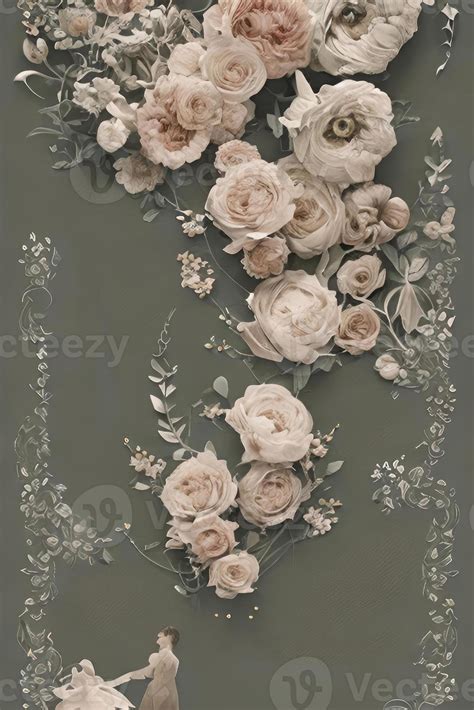 Floral Border Wedding Invitation Card Illustration 18793968 Stock Photo ...