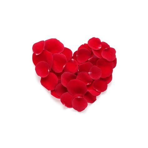 Premium Photo Red Heart Made Of Rose Petals On A White Valentines Day