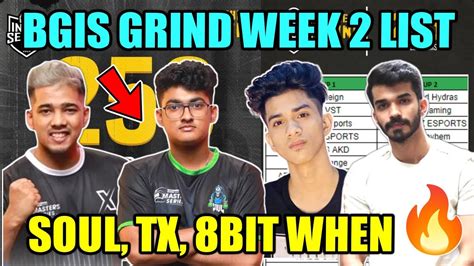 Bgis Grind Week Group List Soul Tx When Youtube