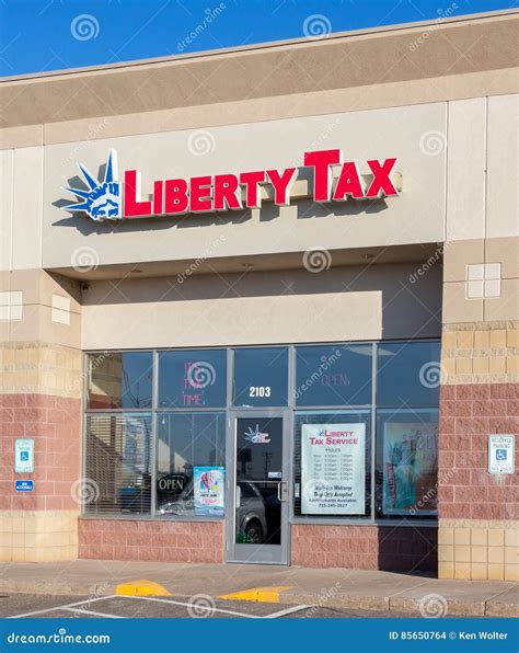 Liberty Tax Service Exterior Sign And Logo Editorial Stock Image