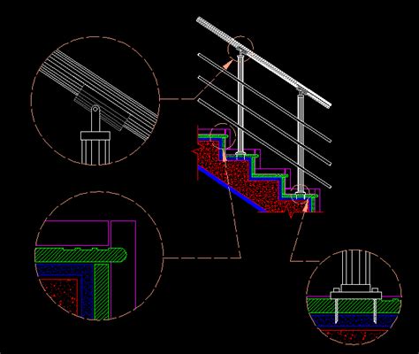 Stairs Detail--Risers And Handrails DWG Section for AutoCAD • Designs CAD