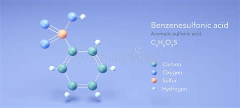 Benzenesulfonic Acid Molecule Molecular Structures Aromatic Sulfonic