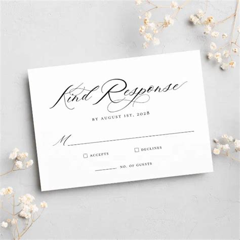 Elegant Chic Calligraphy Wedding RSVP Card | Zazzle