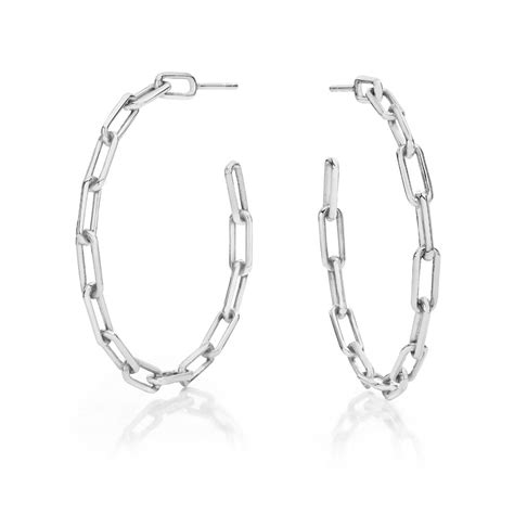 Saxon 175 Sterling Silver Chain Link Hoop Earring Walters Faith