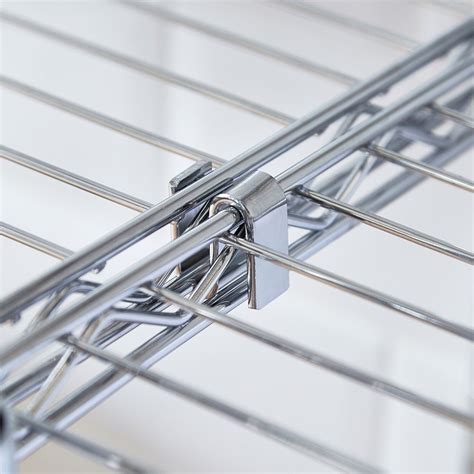 Pack of 2 Chrome Shelf Joining Brackets for Chrome Wire Shelving - Fits ...