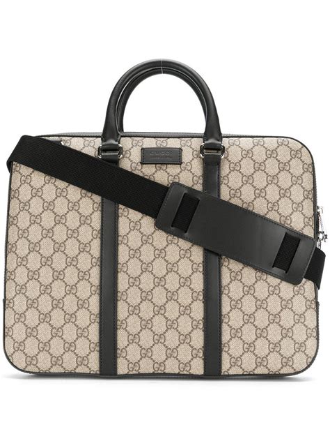 Gucci Leather Gg Supreme Laptop Bag For Men Lyst