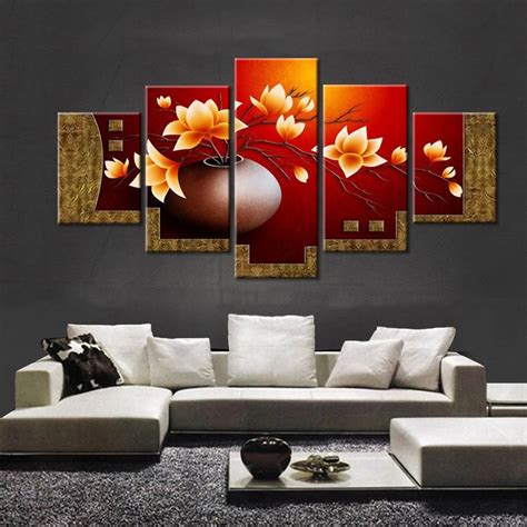 Flowers 50 – Nature 5 Panel Canvas Art Wall Decor – Canvas Storm