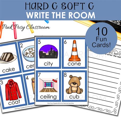 Hard C Soft C Vocabulary Cards Beginning Sounds Printable Phonics