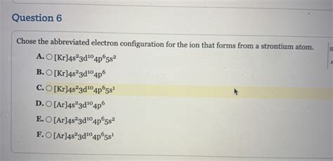 Electron Configuration Of Strontium