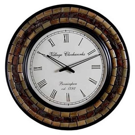 Village Clockworks Round Wooden Wall Clocks For Home And Office Size