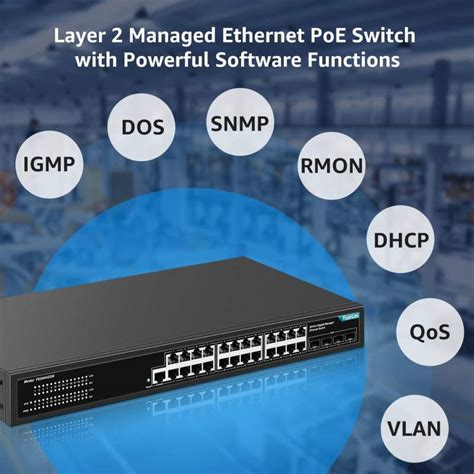 YuanLey 24 Port Gigabit Managed Ethernet Switch, 4 Gigabit SFP Uplink ...