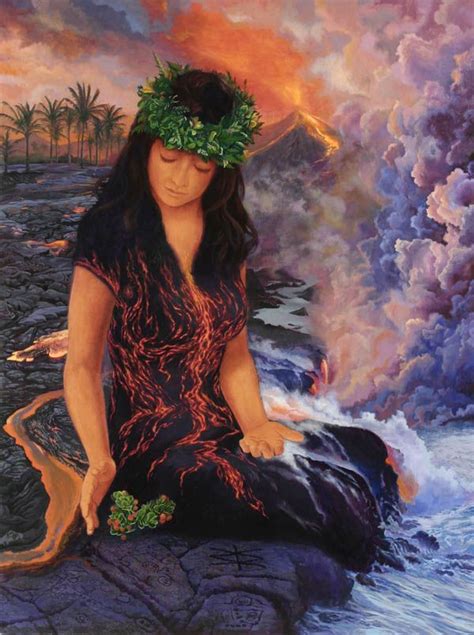 Volcano Hawaiian Goddess Polynesian Art Hawaiian Art