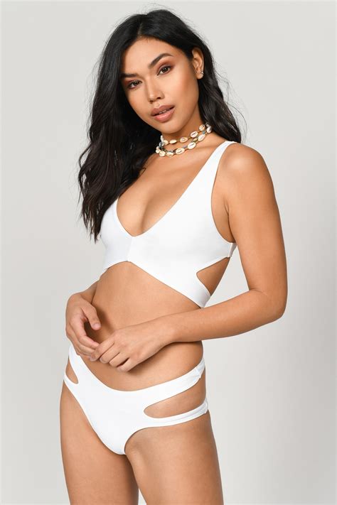 Double Band Swimwear Mauve Bikini Ivory Bikini Bottom Tobi Us