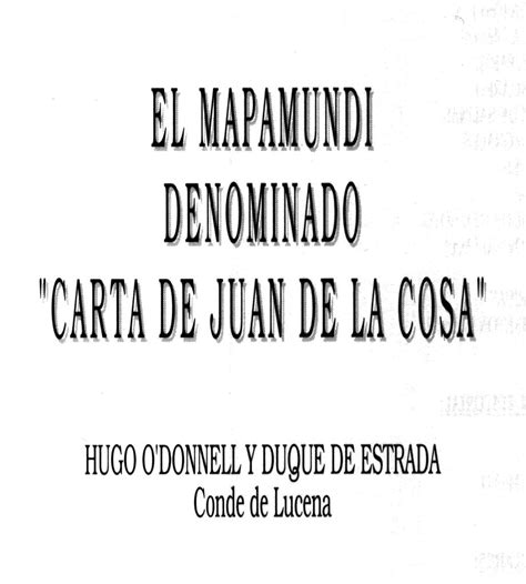 El Mapamundi denominado Carta de Juan de la Cosa Fundación