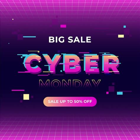 Premium Vector Glitch Cyber Monday Concept