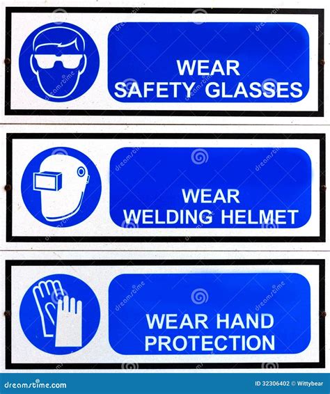 Blue Safety Signs Board Stock Photography - Image: 32306402