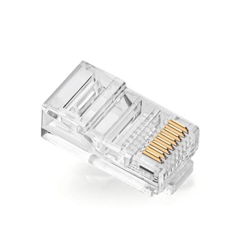 Rj45 8p8c Cat6 Connector End Pass Through 3 Prong Ethernet Modular Plug Fu Plated China