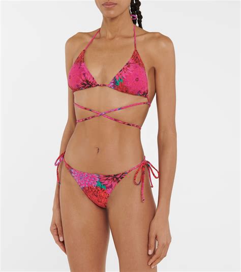 Miami Printed Bikini Top In Pink Reina Olga Mytheresa