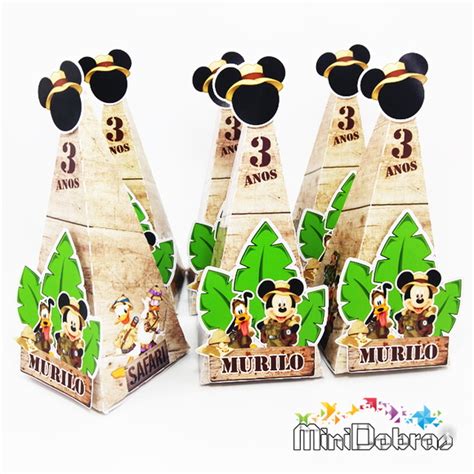 Caixa Cone Mickey Safari Elo Produtos Especiais