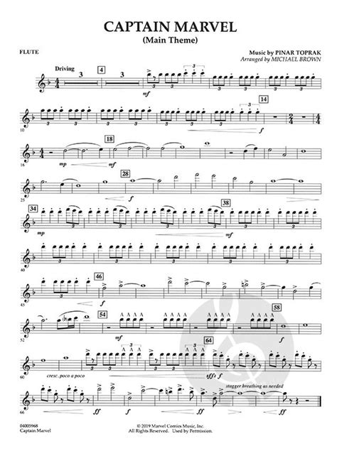 Captain Marvel Main Theme Concert Band Sheet Music