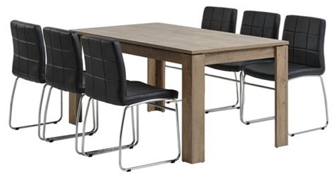 Vedde L Tafel Wil Eiken Hammel Stoelen Zwart Jysk