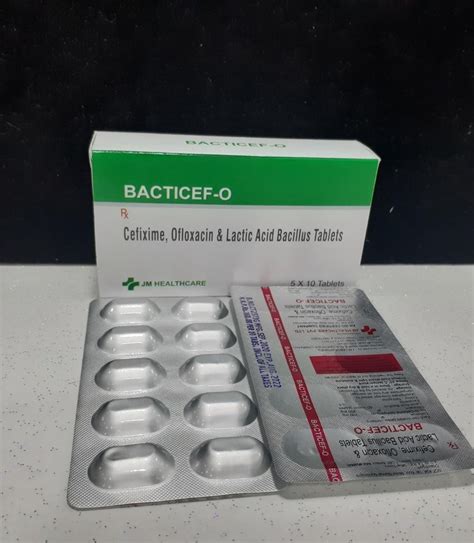 Bacticef O Cefixime Ofloxacin And Lactic Acid Bacillus Tablets At Rs