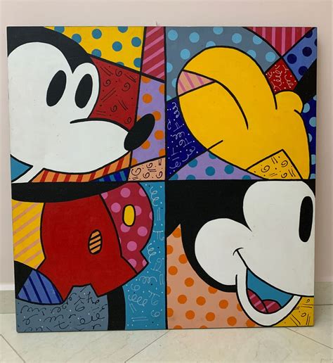 Quadro Do Mickey No Estilo Romero Britto X Item De Decora O