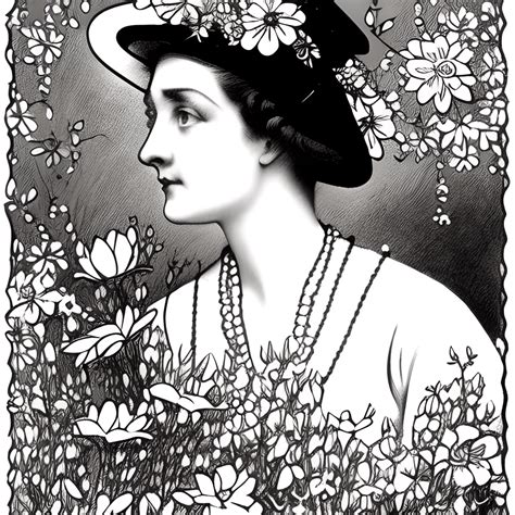 Beautiful Edwardian Lady With Large Hat Creative Fabrica