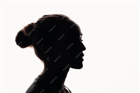 Premium Photo Young Woman Silhouette Profile Portrait Isolated