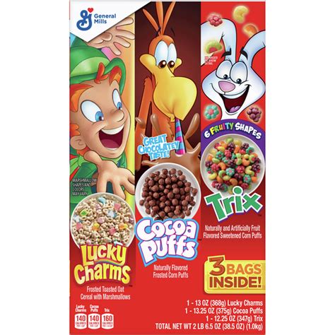 General Mills Cereal Kid Variety Pack Lucky Charms Trix Cocoa Puffs