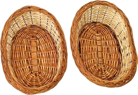 Indiana Crafts Boat Shape Cane Bamboo Basket For Multipurpose