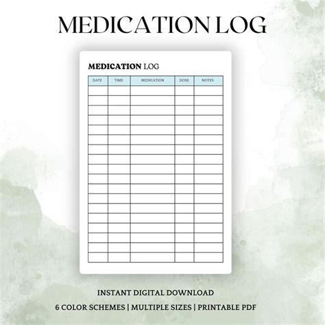 Printable Medication Tracker Monthly Medication Tracker Printable