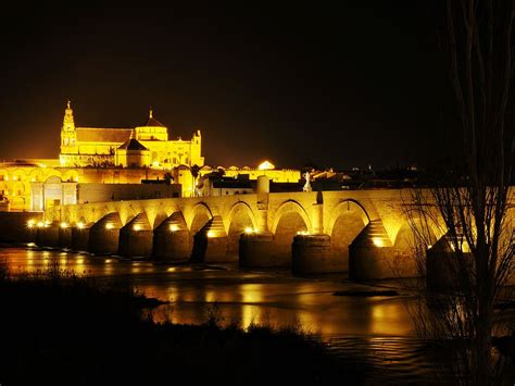 HD wallpaper: Cordoba, Roman Bridge, Mosque, the roman bridge, night ...