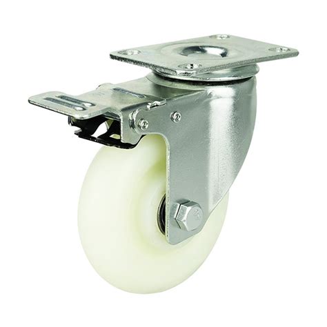 125mm Polypropylene Swivel Braked Castor 100kg Max Load