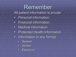 HIPAA Summary for Training | PPTX
