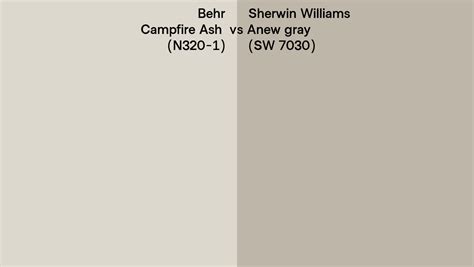 Behr Campfire Ash N320 1 Vs Sherwin Williams Anew Gray SW 7030 Side