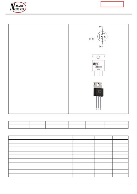 Nce Datasheet Pages Ncepower Nce N Channel Enhancement Mode