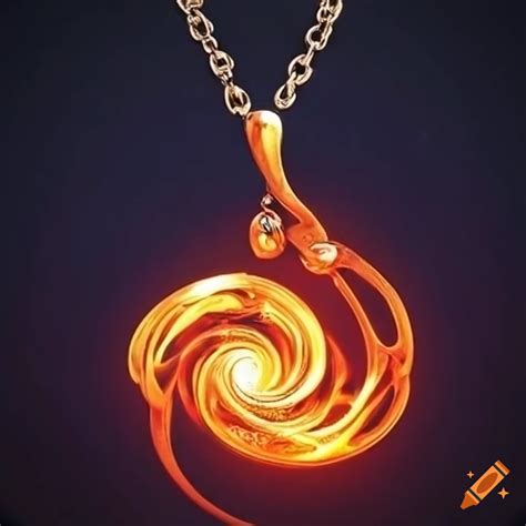 Intricate Magical Necklace Of Swirling Fire On Craiyon