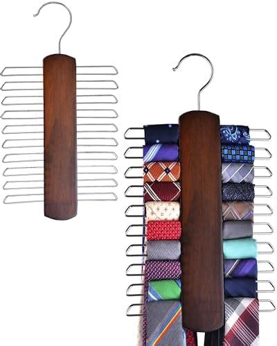 Amazon Umo Lorenzo Pack Premium Wooden Necktie And Belt Hanger