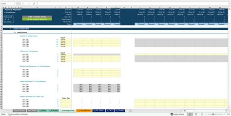 Excel Template Rental Business Financial Projection Statement Model