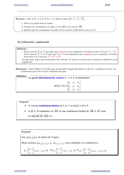 Solution Droites Et Plans Dans L Espace Cours Fr Studypool