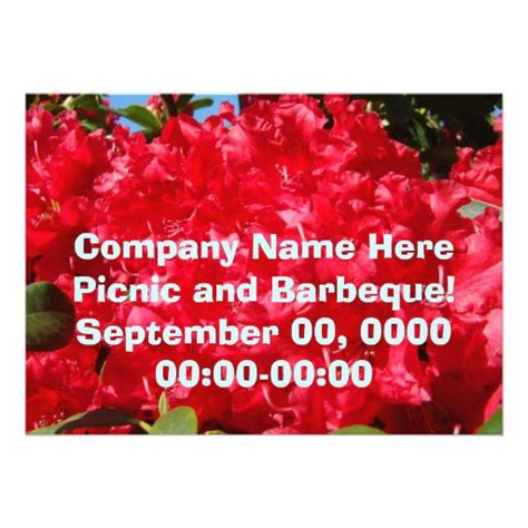 Company Picnic Corporate Barbeque Invitations 5" X 7" Invitation Card ...