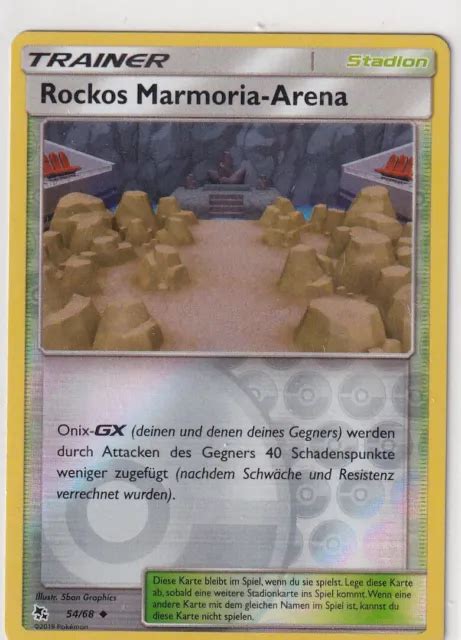 POKEMON CARTE HIDDEN Fates Numéro 54 68 Rockos Marmoria Arena Reverse