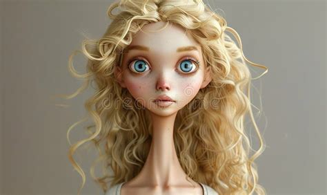 A Tall Skinny Girl With Long Blonde Curly Hair Blue Eyes And Fair Skin Stands In Front Of A