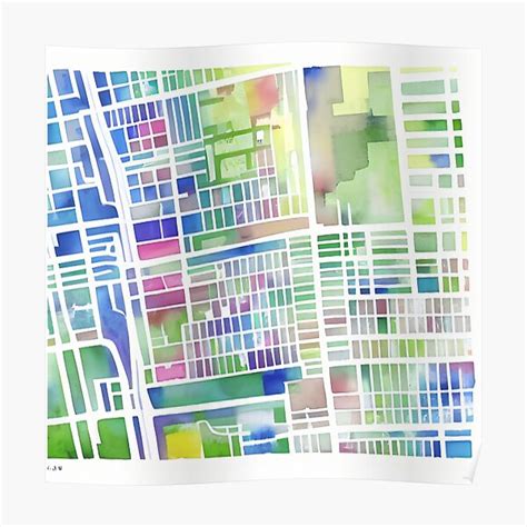 "Colourful map for a fake city" Poster for Sale by skillunused | Redbubble