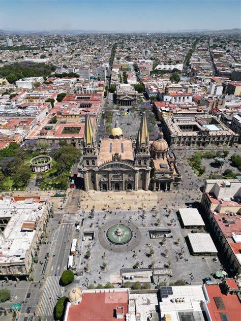 Vertical Overhead Shot Plaza Tapatia In Guadalajara Capturing The