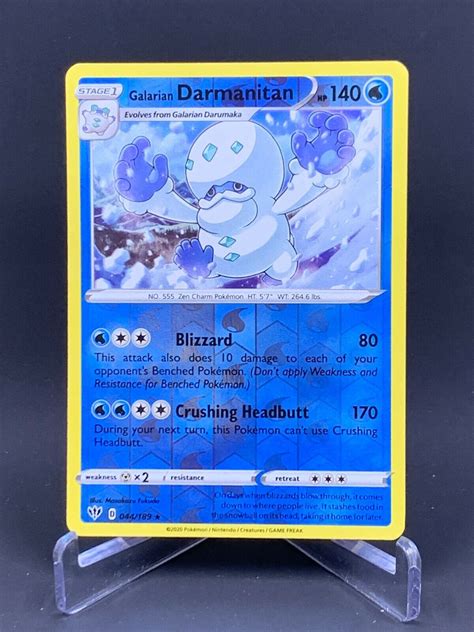 Pokemon Darkness Ablaze Galarian Darmanitan 044 189 Reverse Holo NM EBay