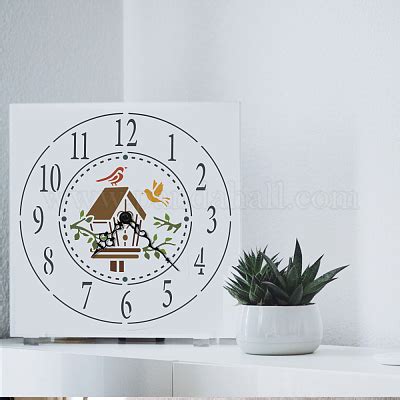 Wholesale FINGERINSPIRE Clock Stencil 30x30cm Create DIY Clock Crafts