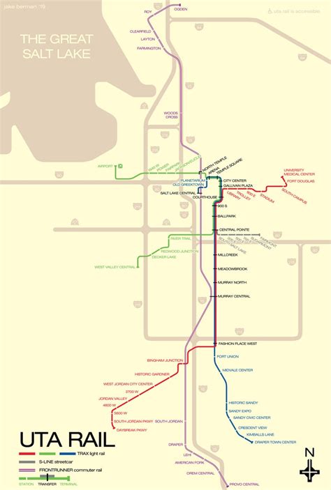 UTA TRAX Salt Lake City Light Rail System Map Original Art Poster - Etsy