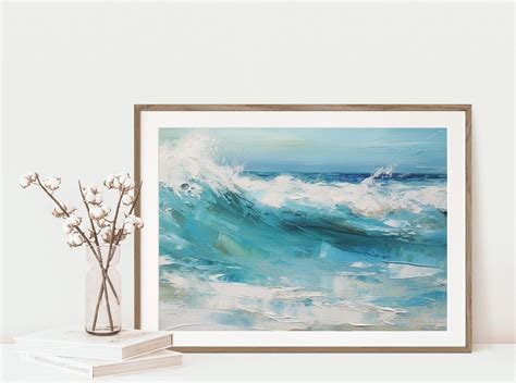 Blue Ocean Wall Art Blue Ocean Painting Abstract Ocean - Etsy